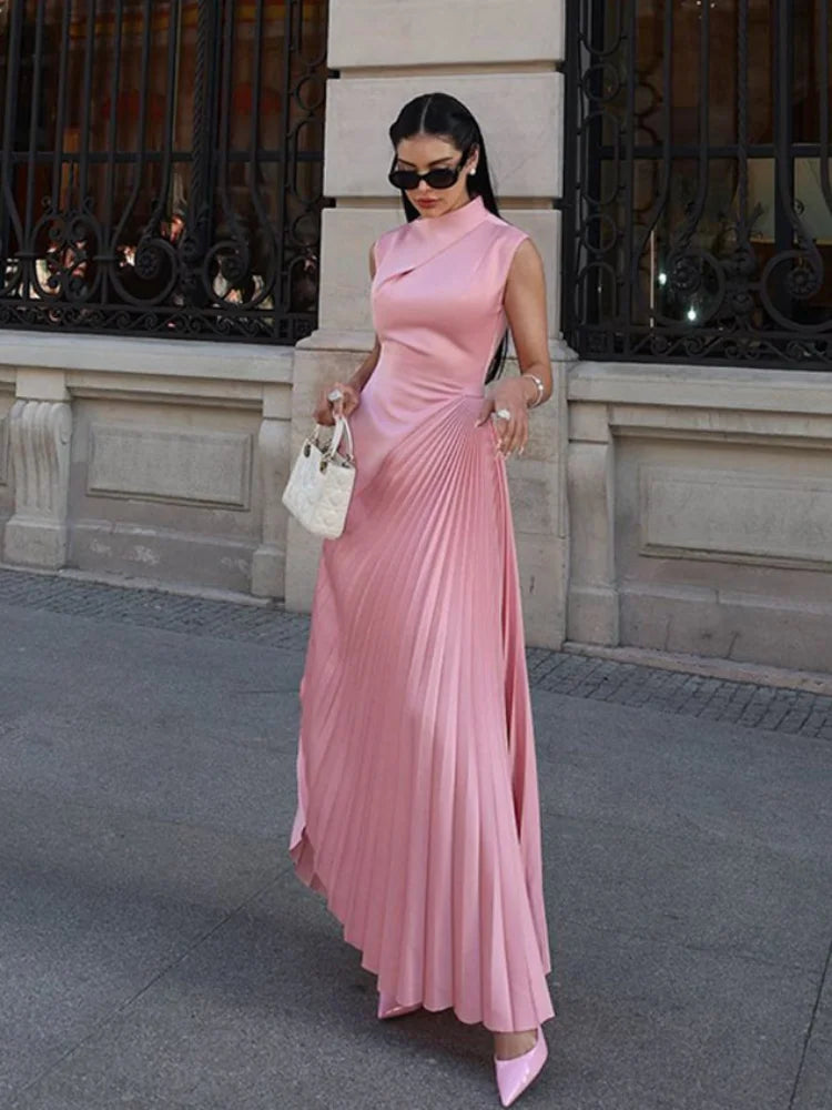 Pleated Maxi Dress Elegant