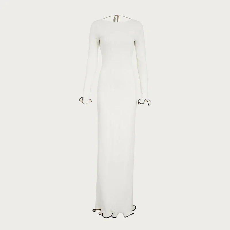 Mini Dress For Women Fungus Contrast Color Slim Sweater Dress.
