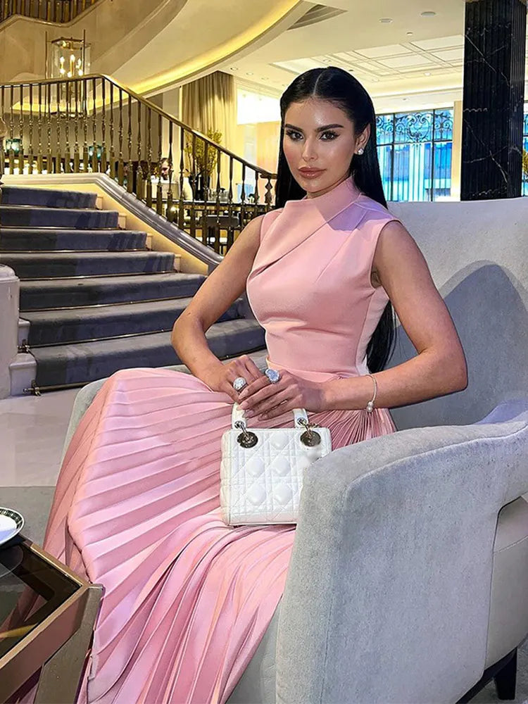 Pleated Maxi Dress Elegant